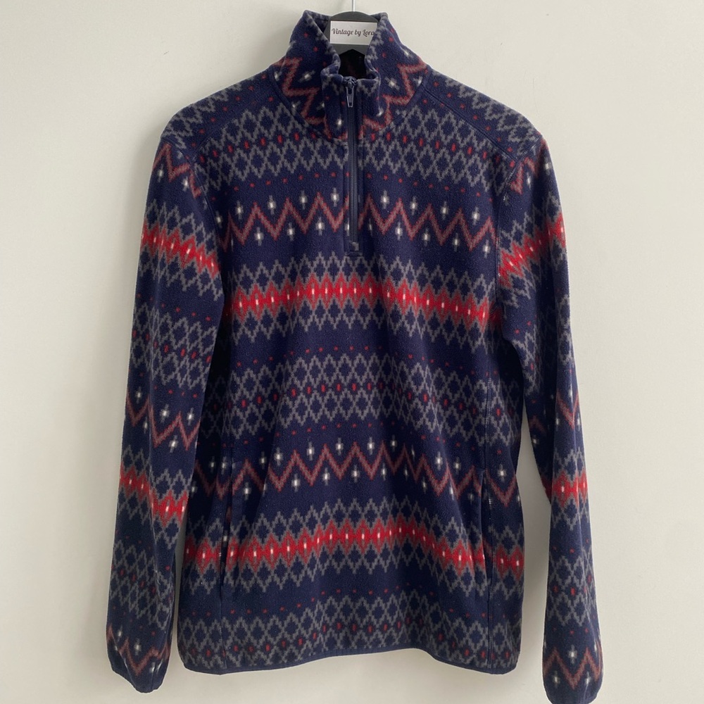 Joe Fresh Navy and Red Patterned Sweater 2/$20